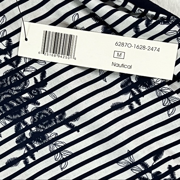 Tribal Jeans Sz Medium Nautical Woven Front Printed Challis Short Sleeve… - Picture 8 of 8